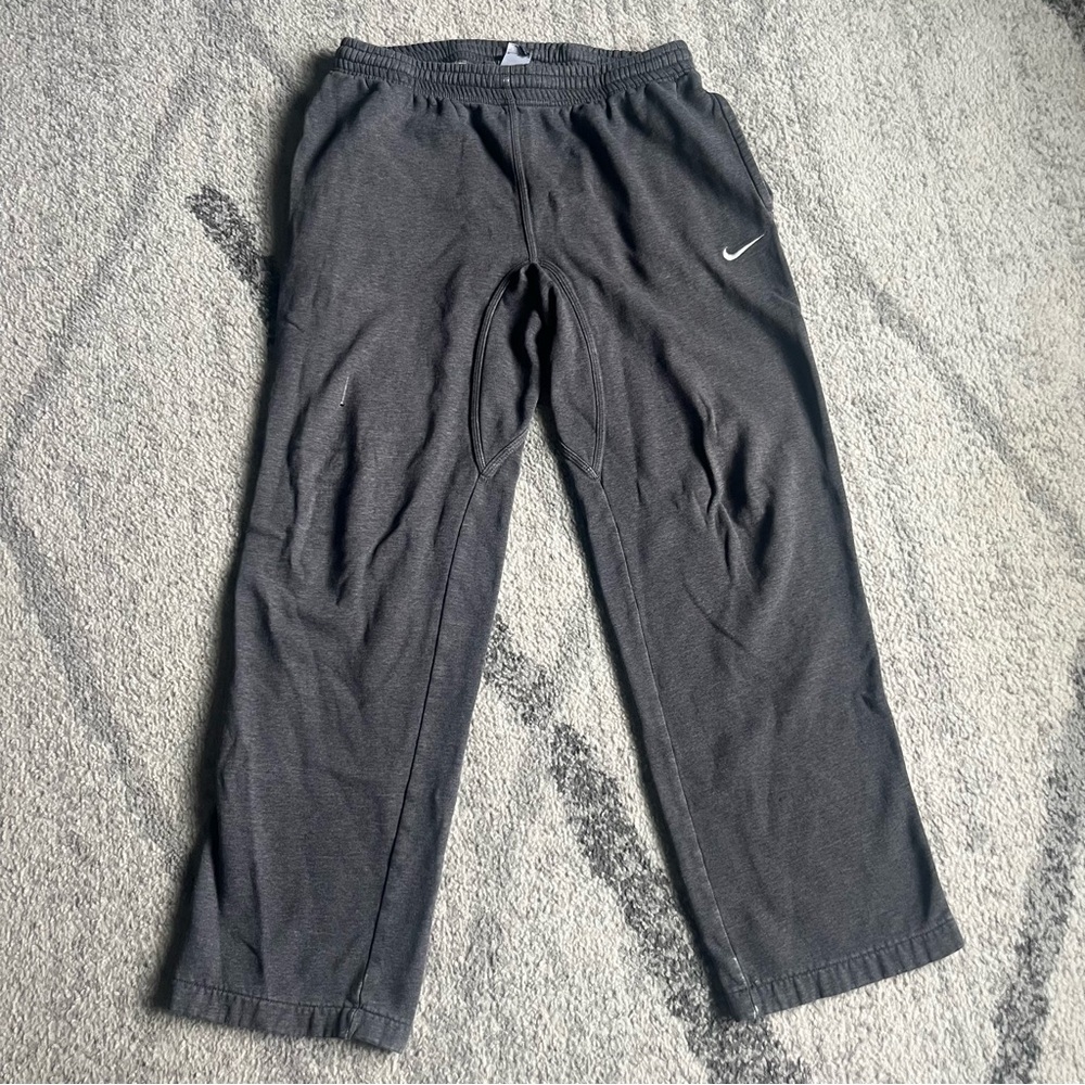 Vintage Nike Loose Fit Grey Fleece Sweatpants Drawstring Mens Size M